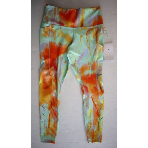 Nike DM7716 Women's Sz S Multicolor Epic Luxe Mid-Rise 7/8 Running Tights $110 - Picture 1 of 15